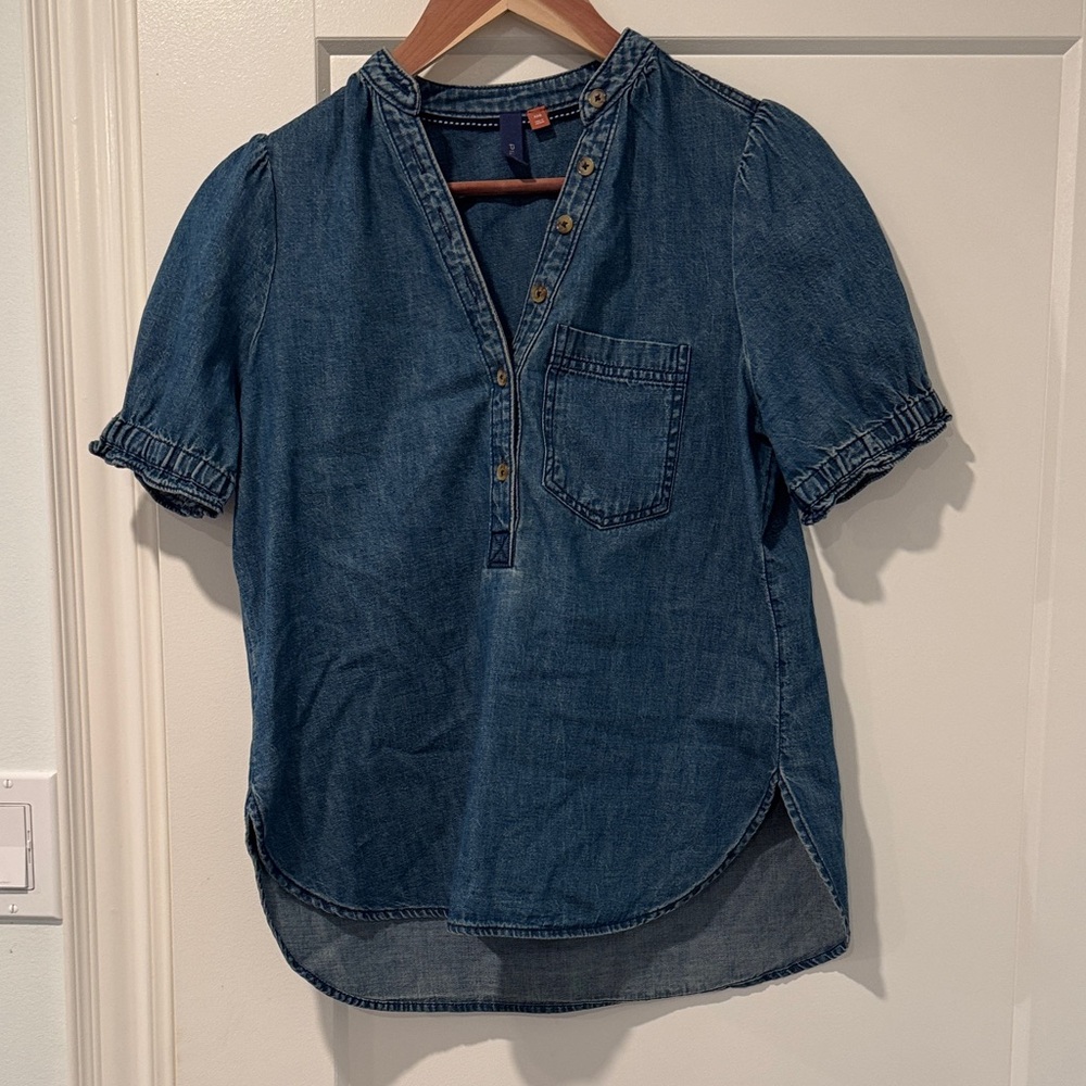 Pilcro Blue Denim Top
